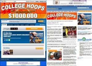 Online college hoops pick-em contest