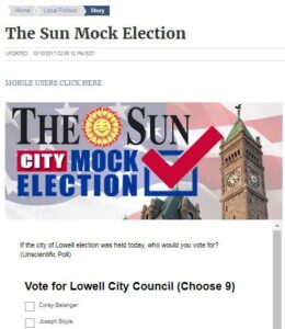 Mock city election poll