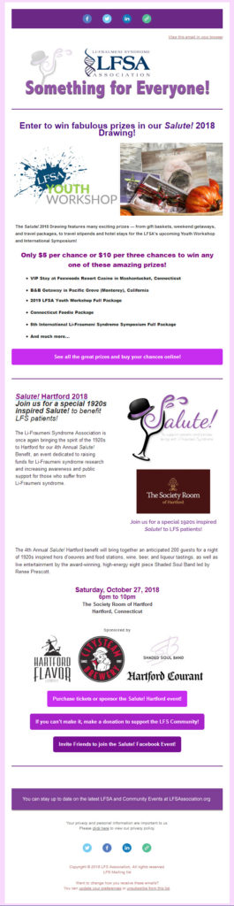 Email design for local charity