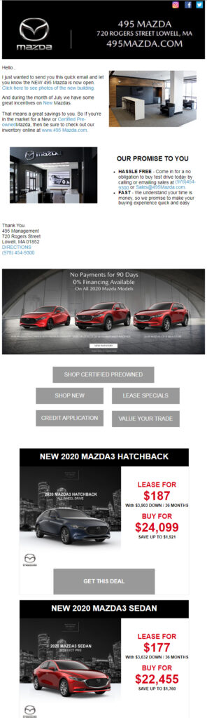 Design of email campaign for Jeep dealership