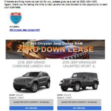 Design of email campaign for Mazda dealership